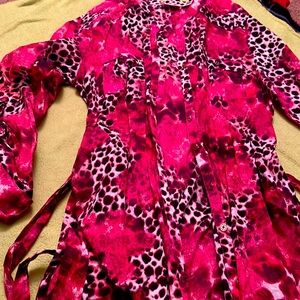 Magenta/Leopard print top